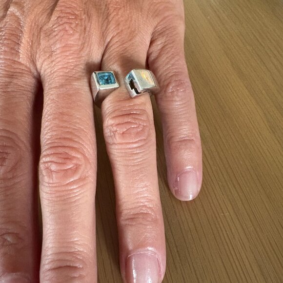 Gucci Twist Ring Blue Topaz and Silver 925 - Picture 4 of 5